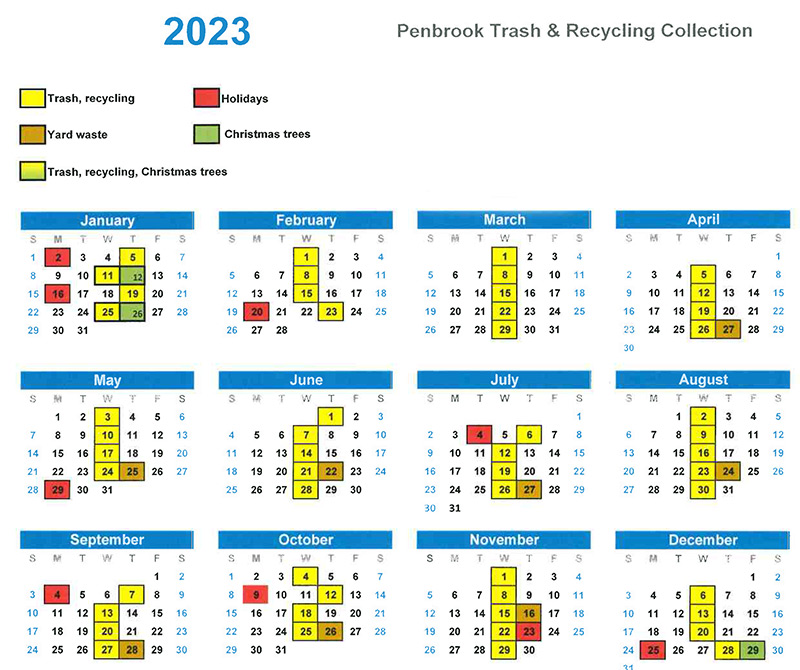 2023 trash schedule