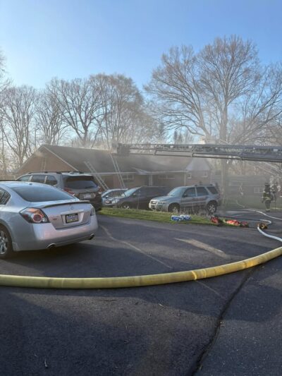 Engine 301 currently on scene of a 1st alarm house fire in Swatara township.